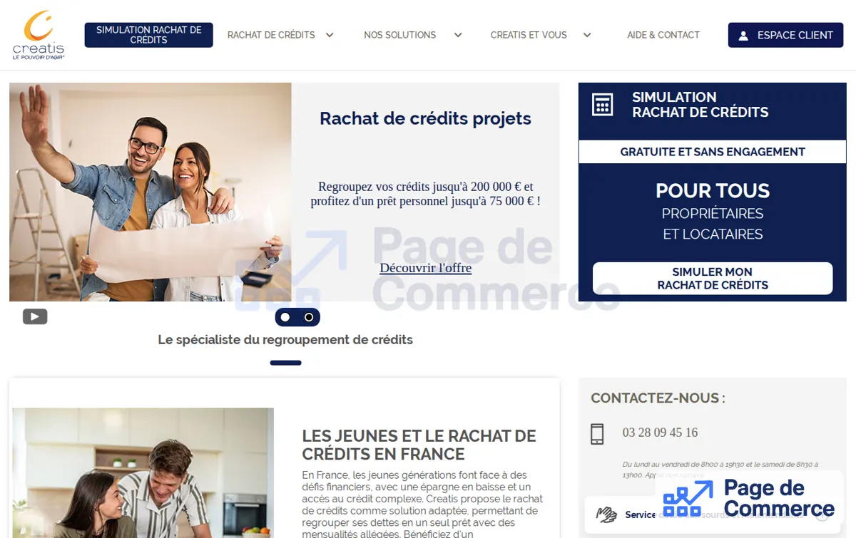 Capture : Rachat de crédits | Creatis