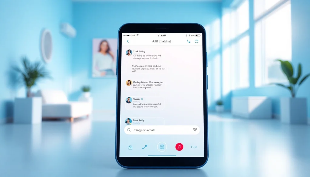 Engaging interface of a free AI sex chat chatbot on a smartphone, showcasing a friendly conversation.