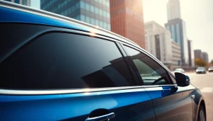 Tinting windows of a sleek car in Cleveland TN to enhance style and protection.