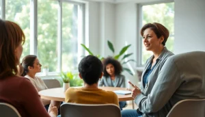 Engaging scene of mental health tips being shared in a calming setting.